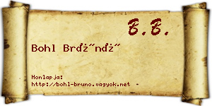 Bohl Brúnó névjegykártya